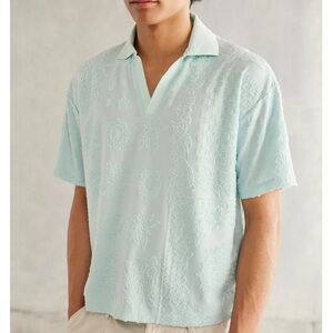 Urban outfitters standard cloth terrycloth short sleeve collared shirt medium